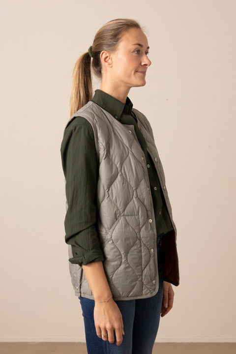 Vest - Military Crew Neck Down Vest Dark Sage Green