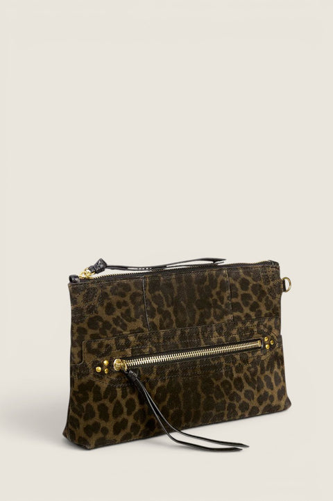 Veske - Lucky Clutch L Imprime Leopard Kaki