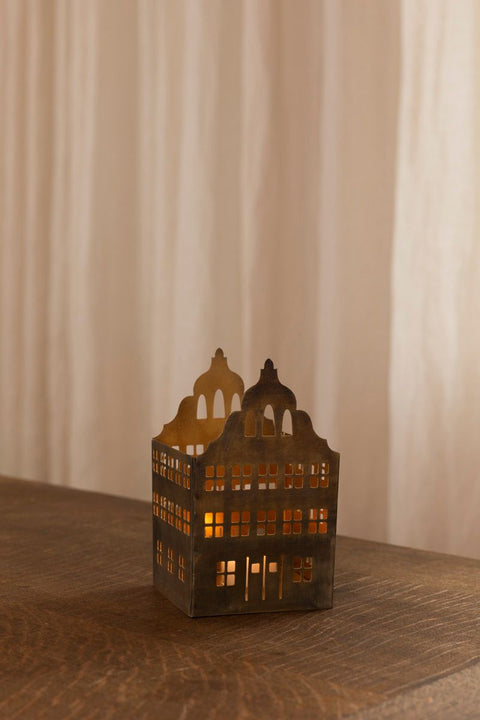 Telysholder - Brownstone H16cm Golden