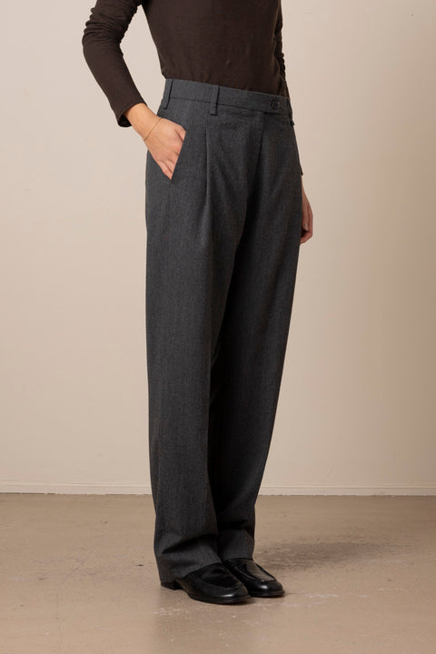 Bukse - Balder Pant Fine Wool Dark Grey
