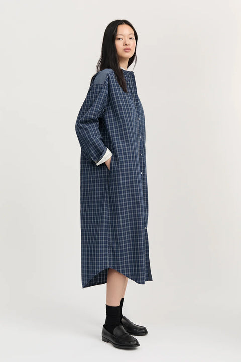 Kjole - Sani Dress Check Mix Navy