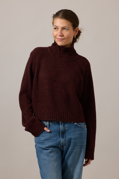 Genser - Cropped Turtleneck Plum