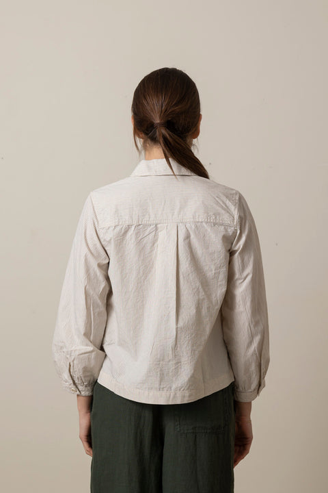 Skjorte - Baya Patch Pocket Stripe Sunwashed Blue