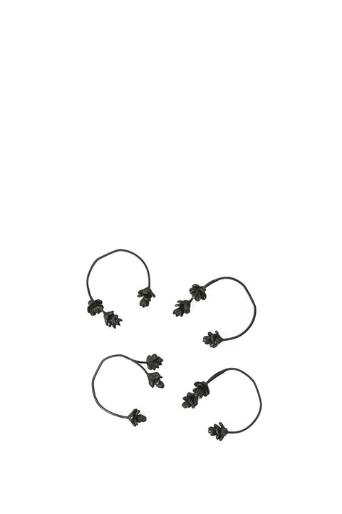 Serviettringer - Forest Napkin Rings 4pk Black Brass