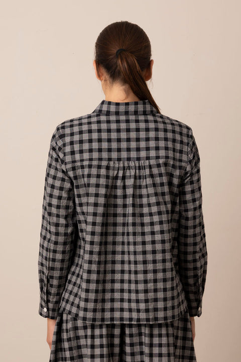 Skjorte - Ollie Binding Check Black/Ecru