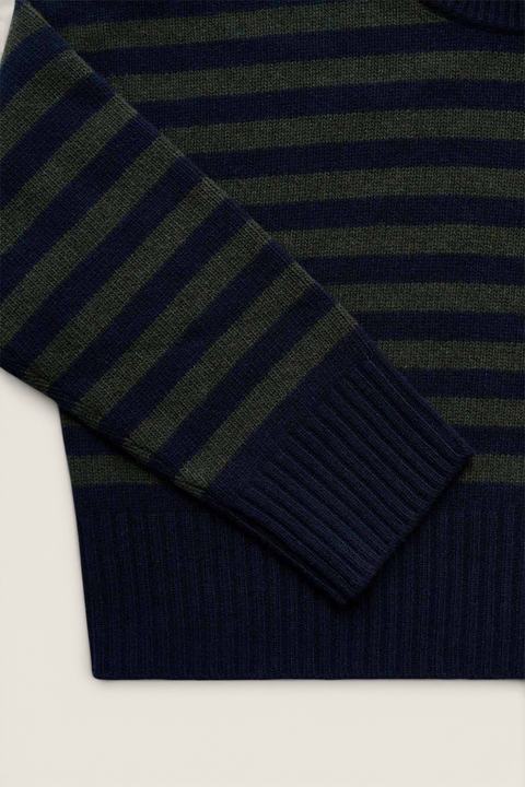 Genser - Campa Jumper Navy/ Dark Green Stripe