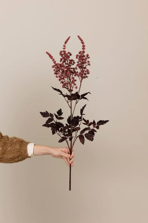 Blomst - Sølvlys H80cm Burgunder