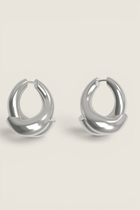Øreringer - Rose Hoop Large Silver