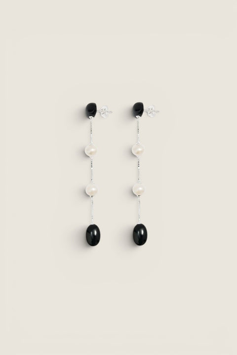 Øredobber - Dualism Long Earrings Silver