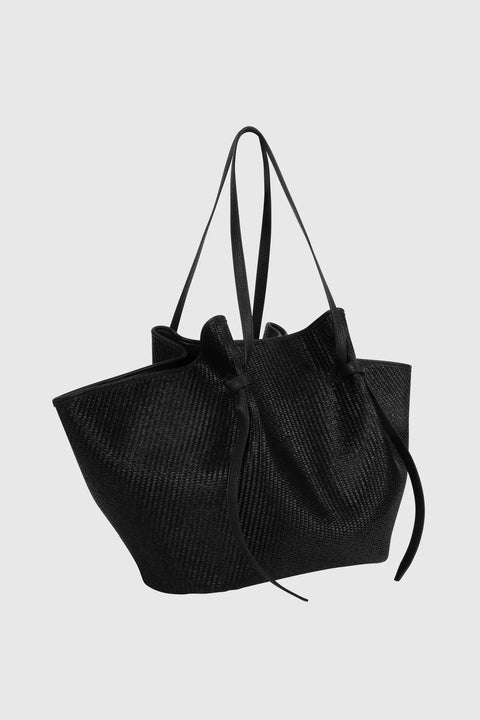 Veske - XL Mochi Black Woven Raffia