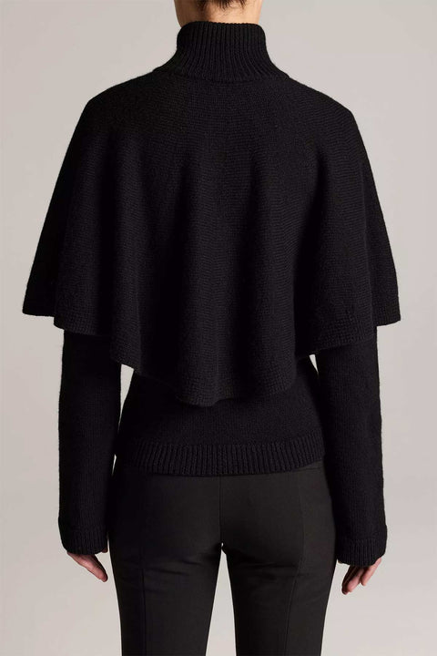 Cardigan - Turtleneck Cape Black