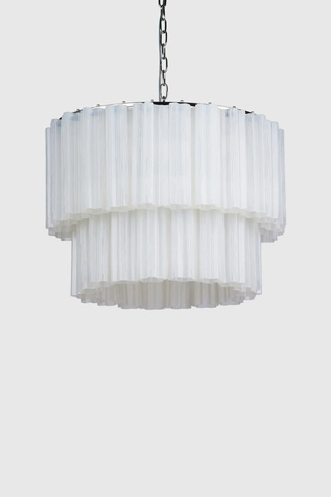 Taklampe - Fontaine Chandelier 2-layer Krom/Hvit