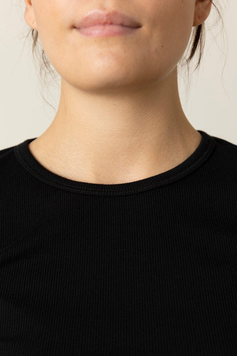 Genser - Long Sleeve Fitted Top Black