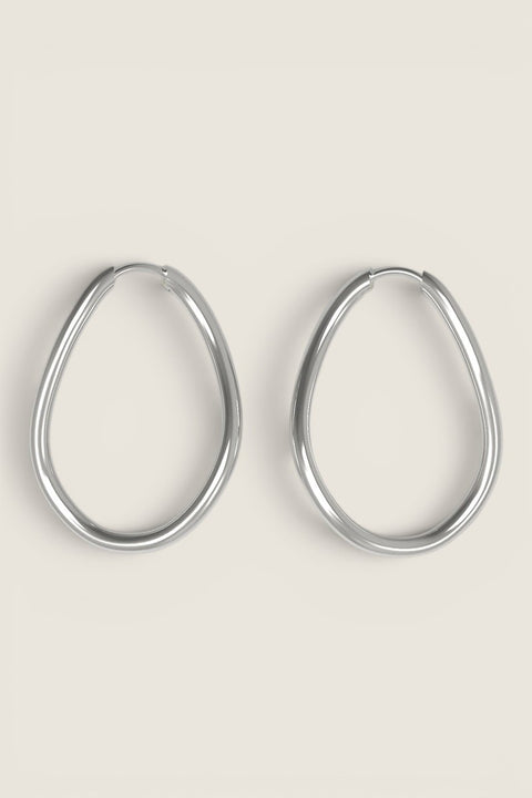 Øredobber - Thorn Hoop Oval Silver