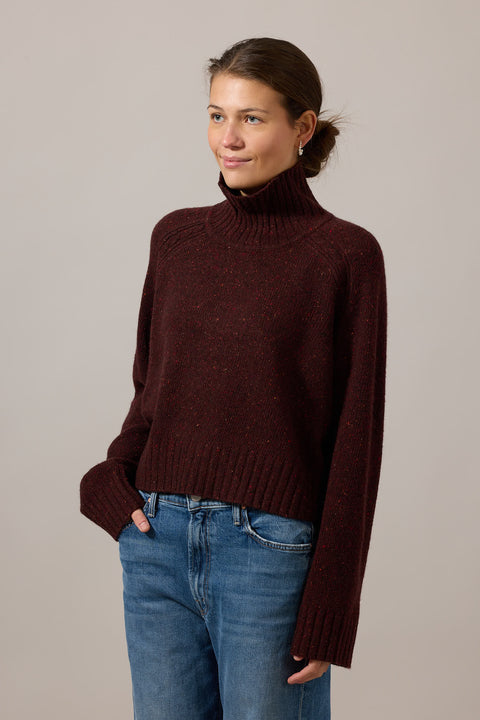 Genser - Cropped Turtleneck Plum