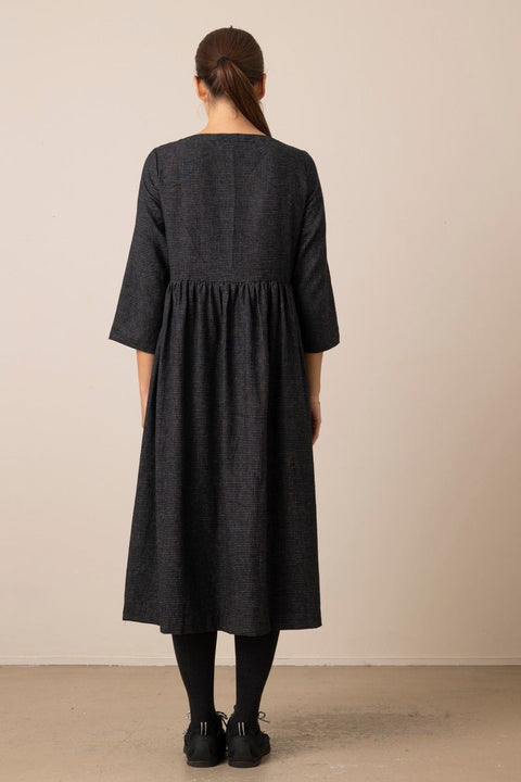 Kjole - Freya Cotton Cashmere Black/Ecru