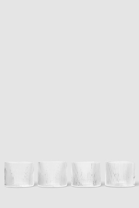 Glass - Ripple Low 4pk Klar