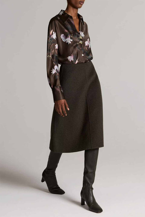 Skjørt - Wool Splittable Skirt Dark Moss