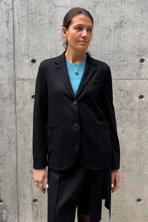 Blazer - Stand Up Collar Merino Black