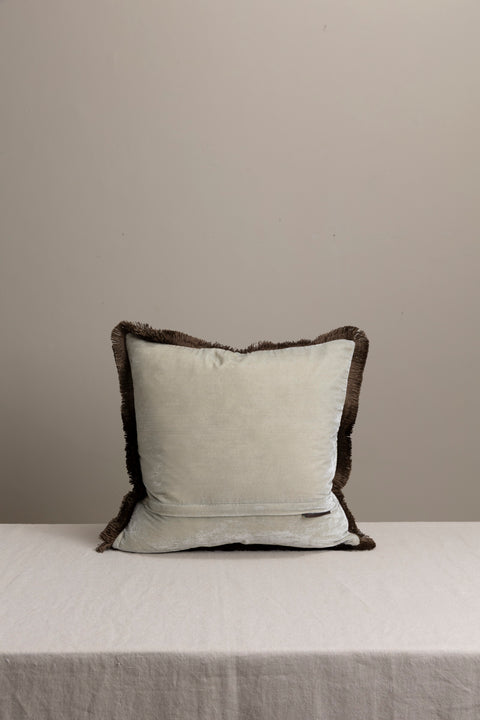 Putetrekk - Fringe 50x50cm Light Blue/Sandstone