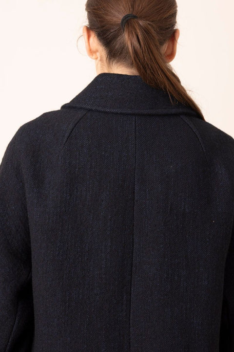 Kåpe - Boiled Wool Textured Short Coat Indigo