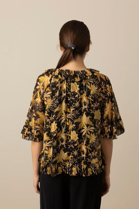 Bluse - Helaine Flowy Short Sleeve Top