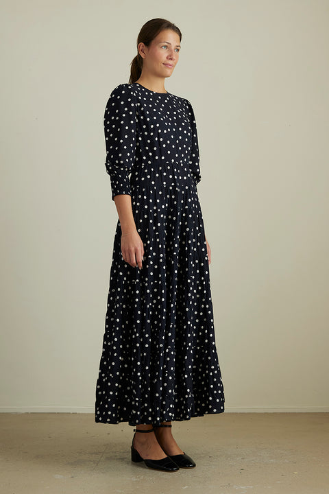 Kjole - Kristen Bohemia Spot Deep Navy