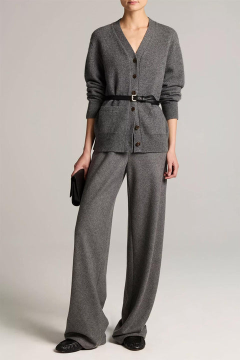 Cardigan - Relaxed V Heather Pewter