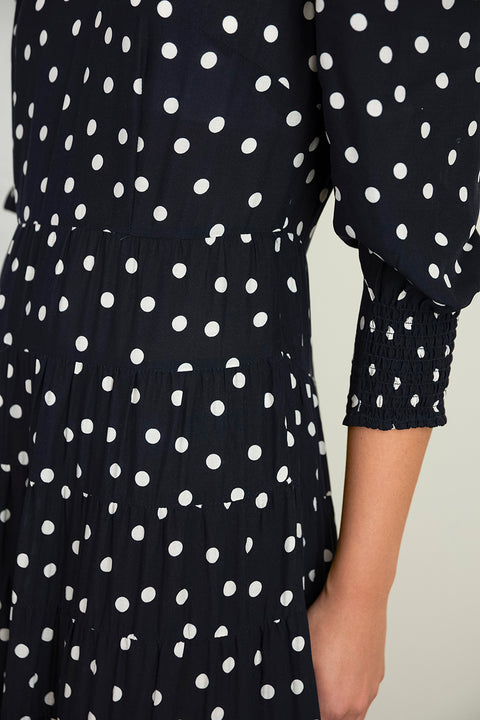 Kjole - Kristen Bohemia Spot Deep Navy