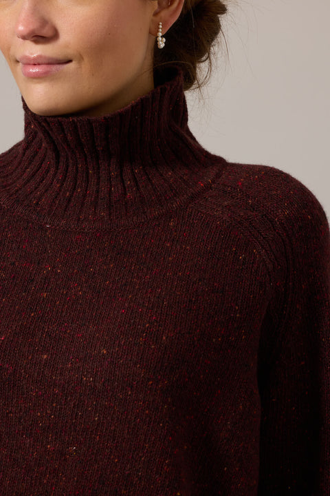 Genser - Cropped Turtleneck Plum