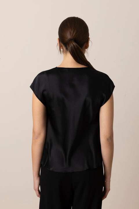 Bluse - Cowl NK Cap SLV Blouse Black
