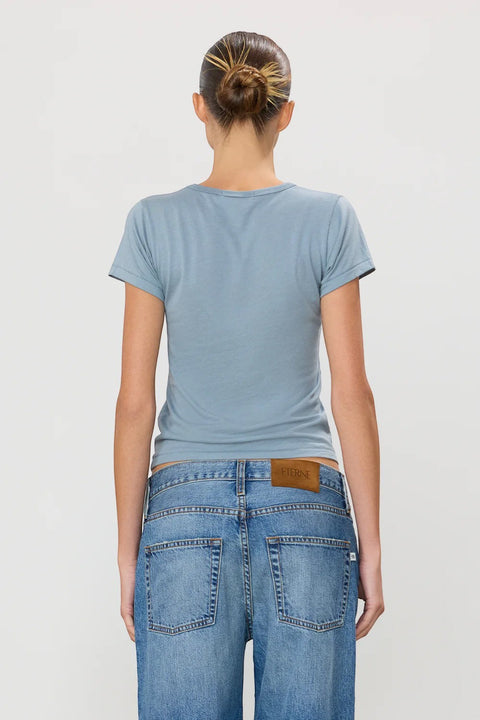T-skjorte - Fitted Crewneck Short Sleeve Slate