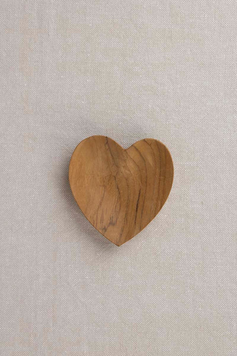 Fat - Hjerte Ubehandlet Teak Dia10cm