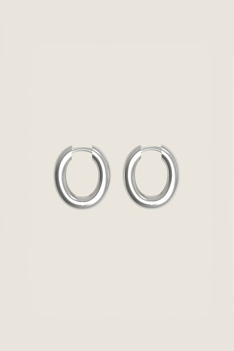 Øredobber - Chunky Hoop M Silver