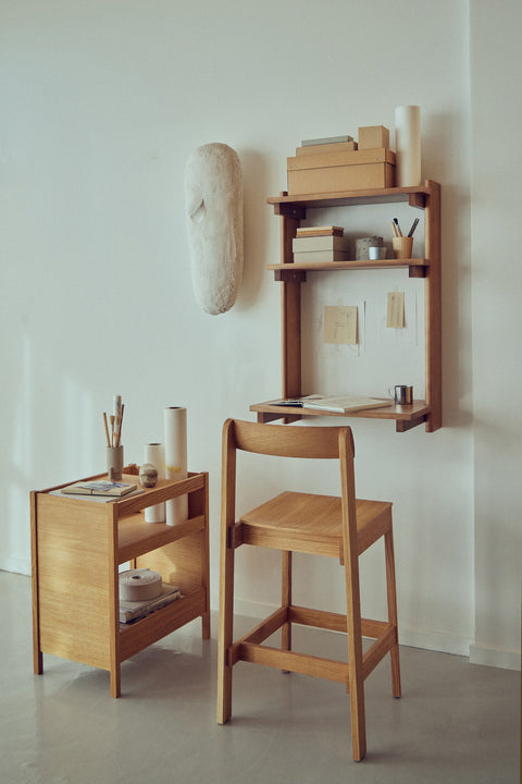 Hylle - Beam Wall Office Shelf 3 Mørk Brun Furu