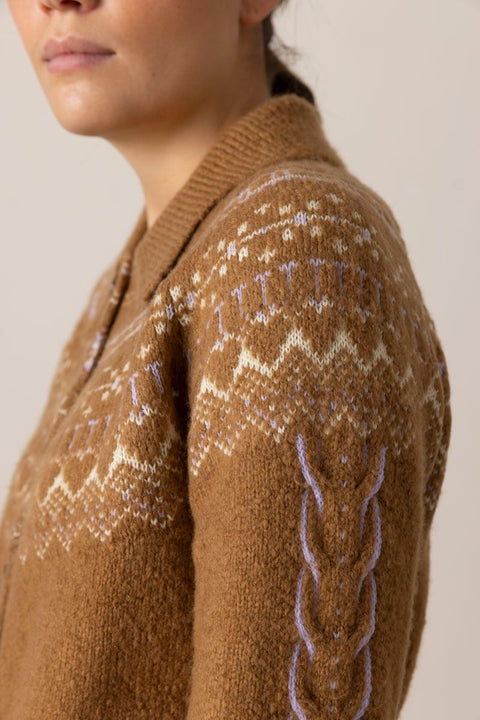 Cardigan - Cloud Chalet Cardigan Almond Combo