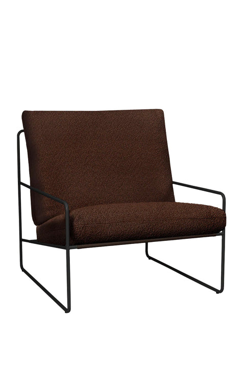 Loungestol - Desert 1-seter Black/Pure Bouclé Chestnut