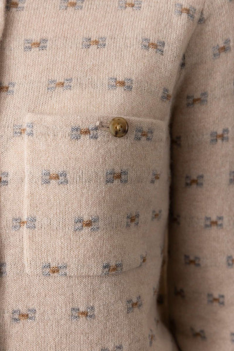 Cardigan - Dylan Tweed Shirt Sandstone Combo