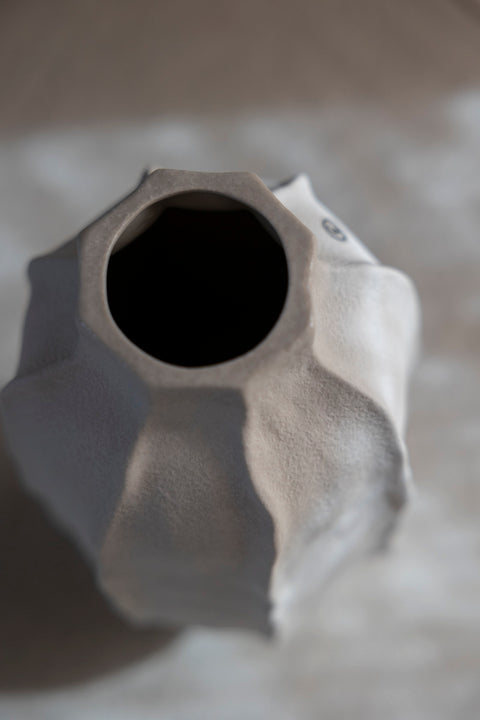 Vase - Struktur H22cm Hvit