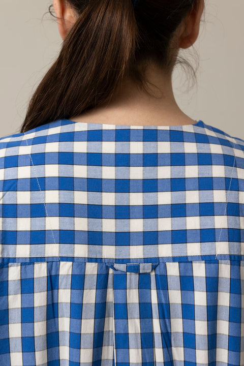 Kjole - Gingham Check Dress Pacific Blue