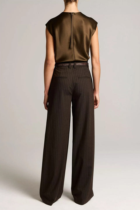 Bukse - High Waist Wide Leg Trouser Cinderwood Stripe