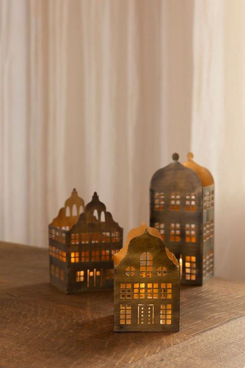 Telysholder - Brownstone H16cm Golden