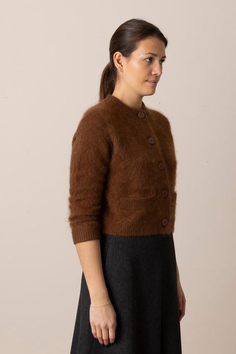 Cardigan - Fluffy Statements Coffee