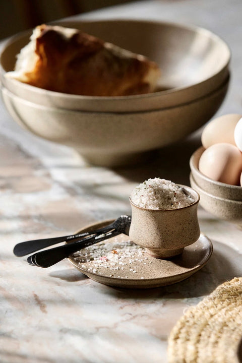 Tallerken - Inez Koppeskål/Kaketallerken Sand
