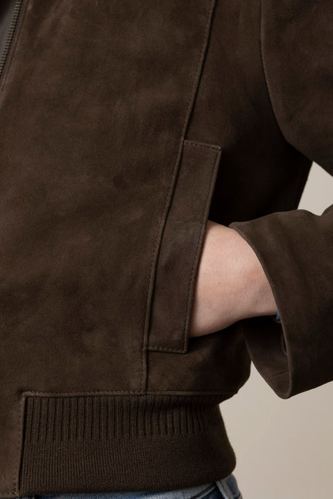 Jakke - Suede Shrunken Bomber Willow