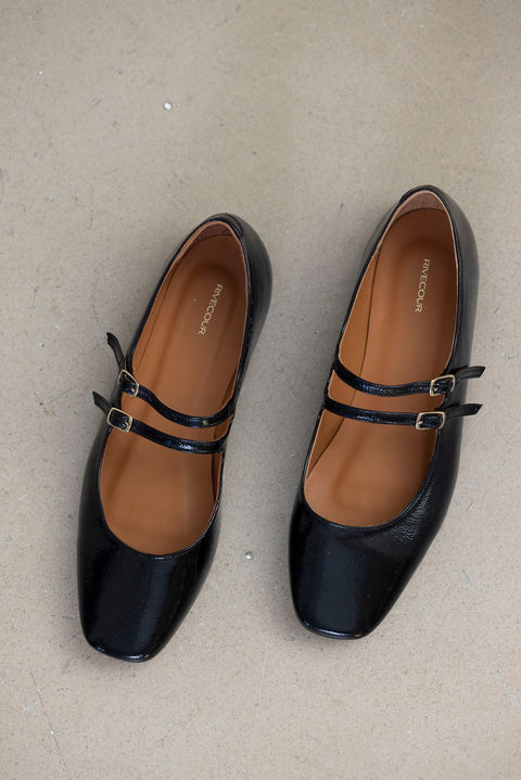 Sko - Babies NO128 Cuir Vernis Noir