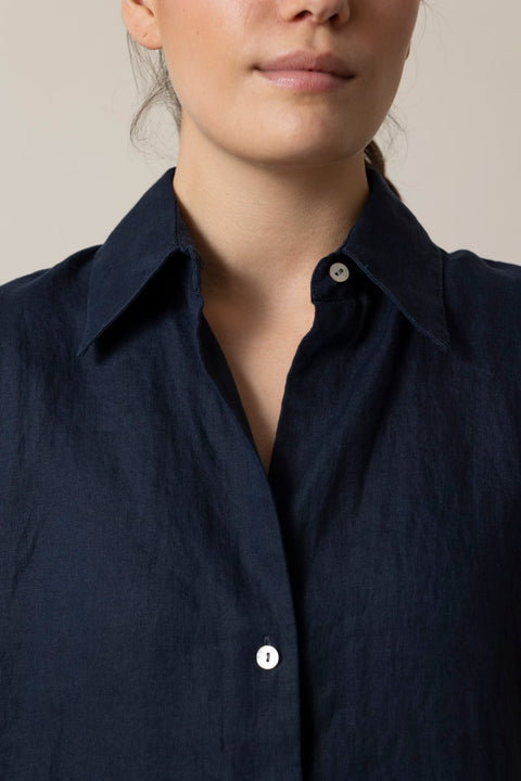 Bluse - Cap SLV Button Down Coastal Blue