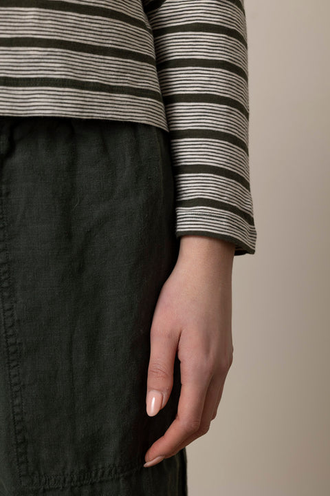 Genser - Stripe Crew Neck Tee Avocado Rind/Ecru