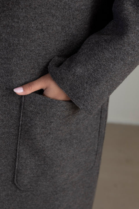 Kåpe - Greatcoat Boiled Wool Brown Grey