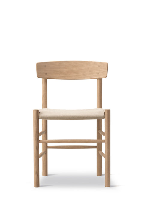 Spisestuestol - J39 Modell 3339 Såpet Eik Canvas Natur